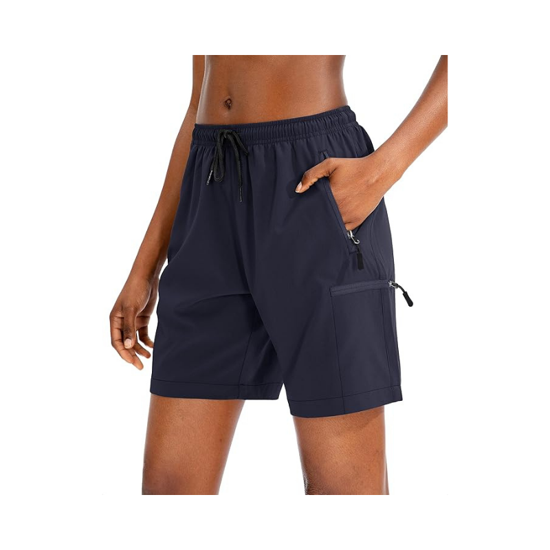 SANTINY Women's Hiking Cargo Shorts with Zipper Pockets