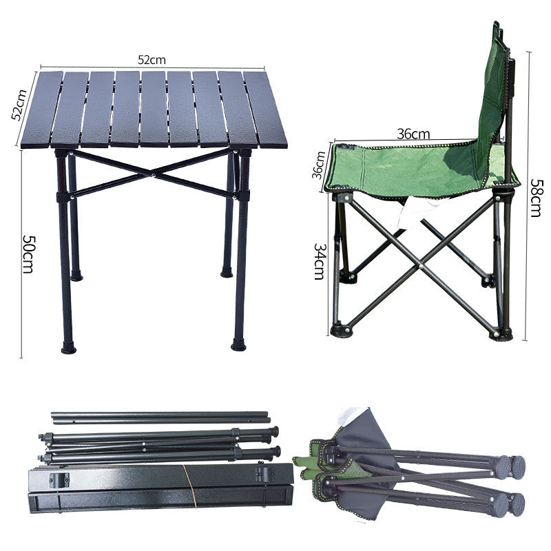 5 in 1 Foldable Camping Aluminum Table and Chair Set