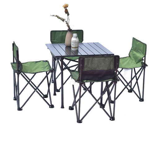 5 in 1 Foldable Camping Aluminum Table and Chair Set